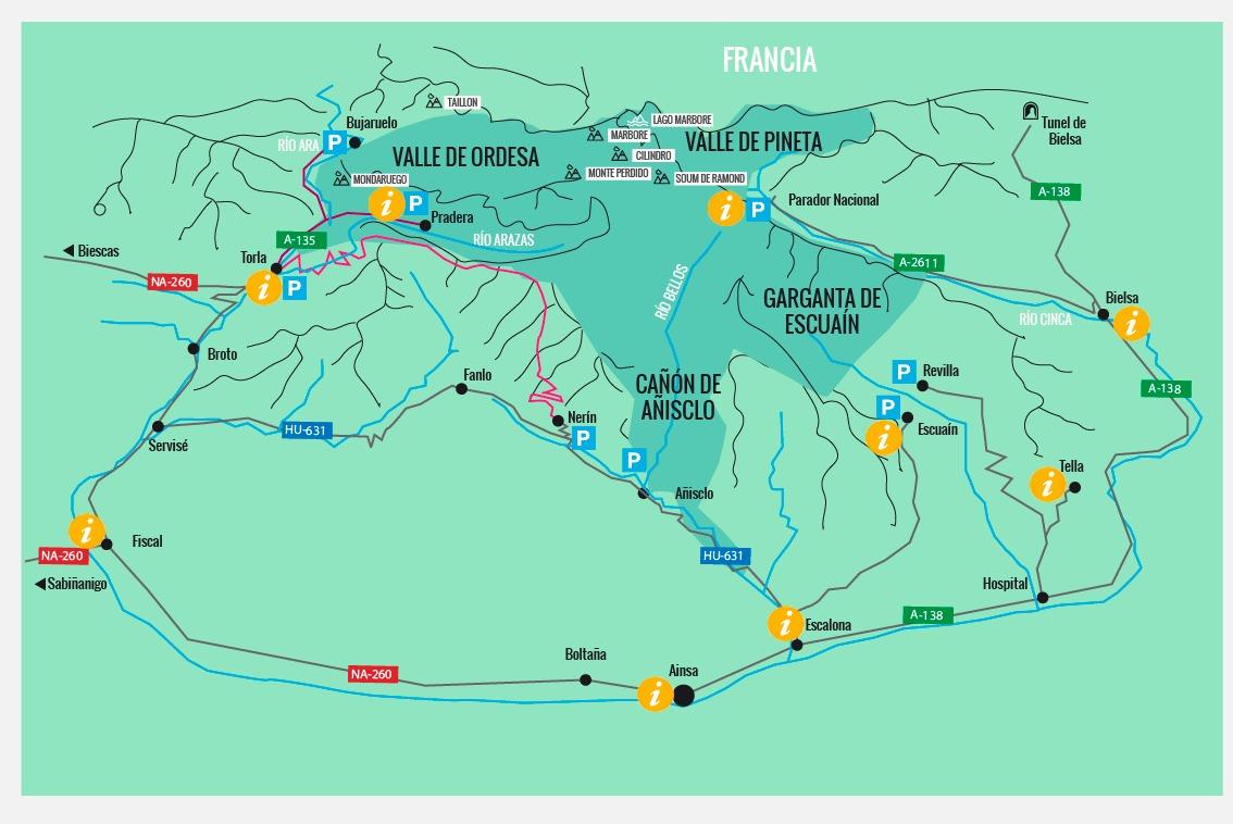 Bureaux d'information, tourisme et numéros de téléphone d'Ordesa y Monte Perdido