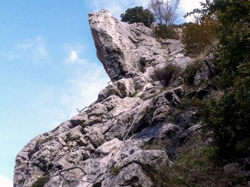 a ferrata del Espolón de la Virgen de Rodellar
